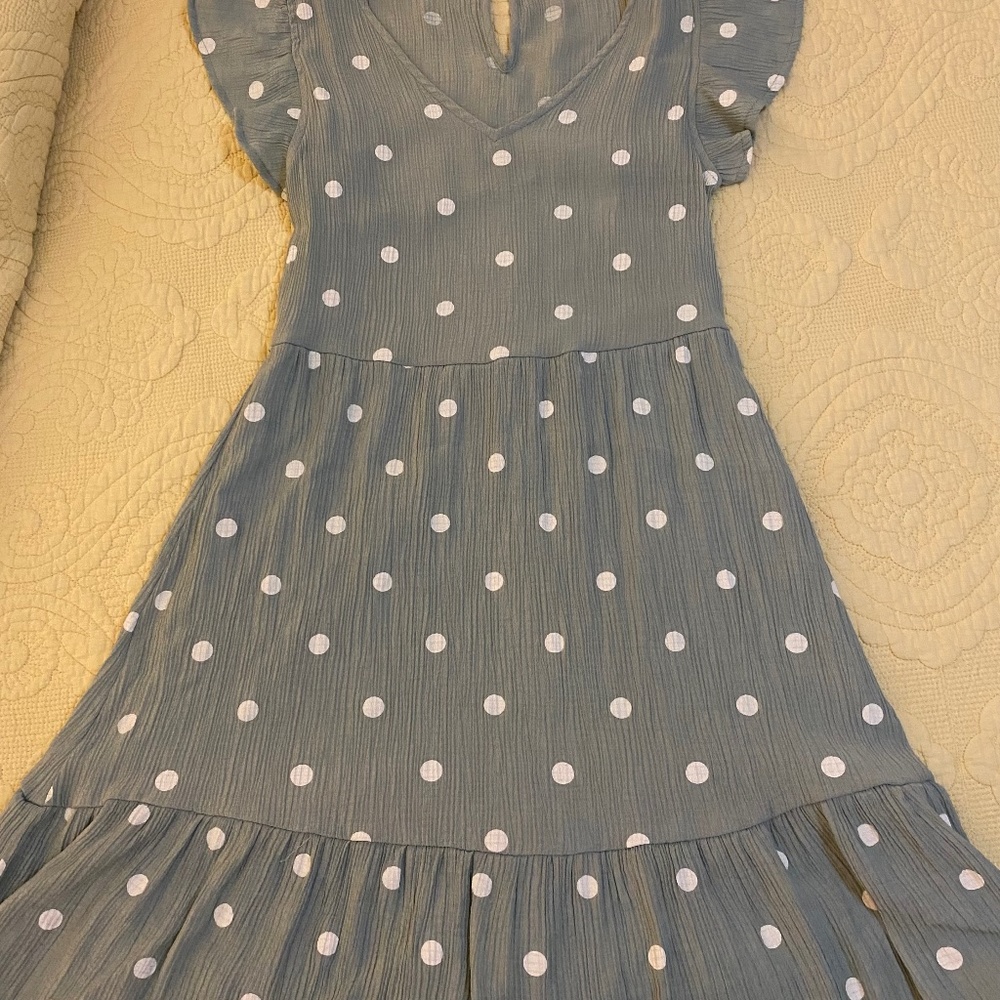 Mint green a-line polka dot dress